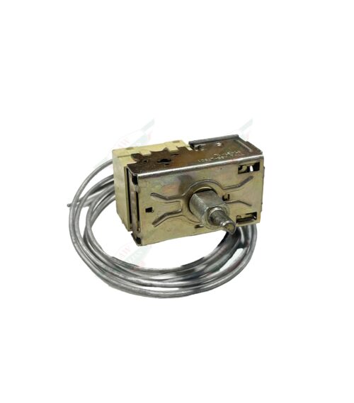 grey thermostat on white background