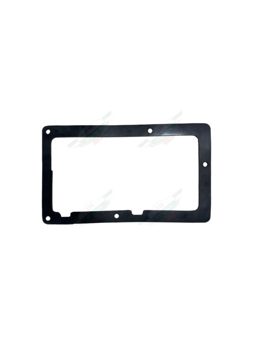 Black rectangular gasket on white background