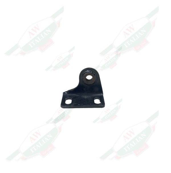 Black metal bracket on white background