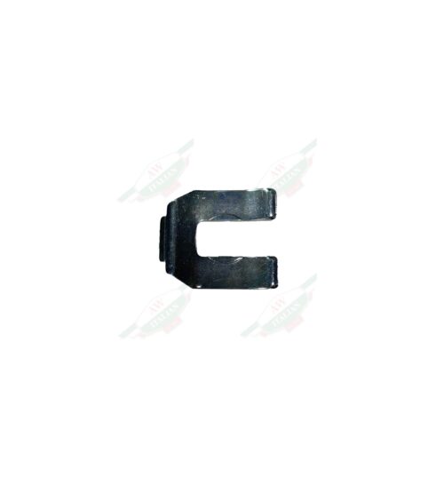 grey metal clip on white background