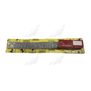 Gray metal cable on yellow cardboard with white background