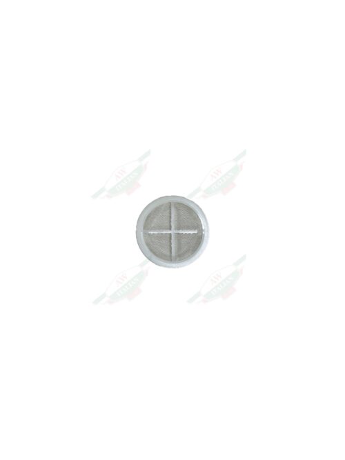 White circle with screen mesh center on white background