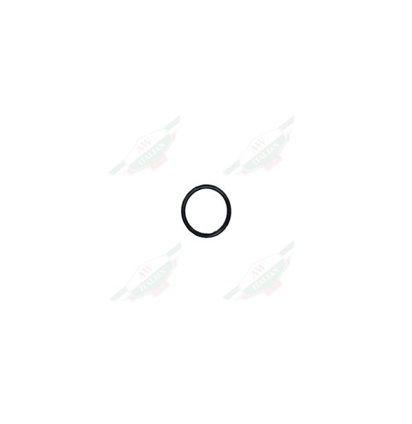 Black rubber ring laying down on a white background