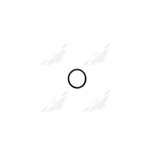 Black rubber ring laying down on a white background