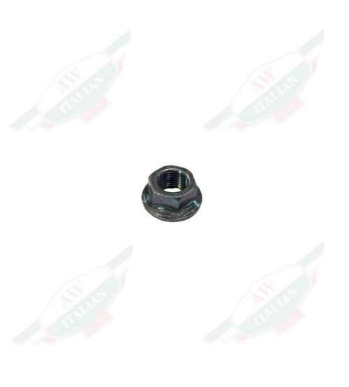 Silver metal nut on white background