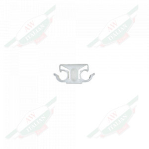 White plastic clip on white background