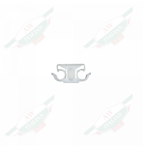 White plastic clip on white background