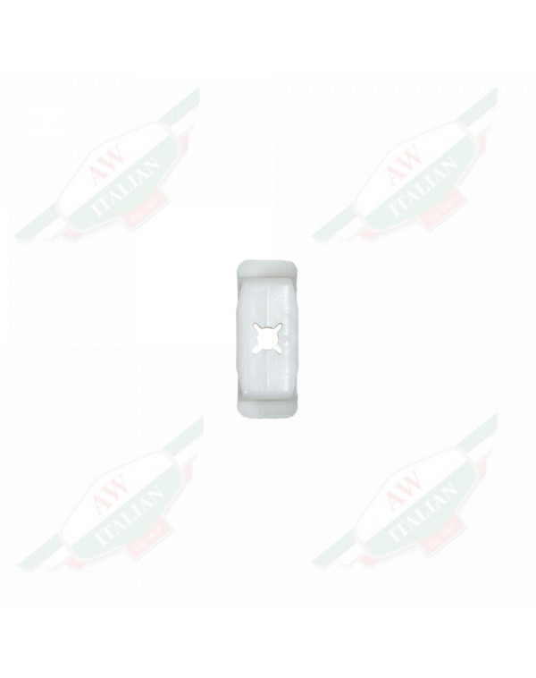 White plastic clip horizontally on white background
