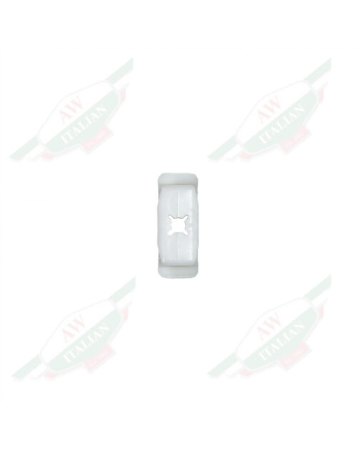 White plastic clip horizontally on white background