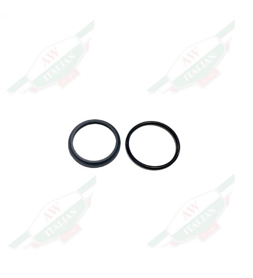 Two black rubber rings on white background