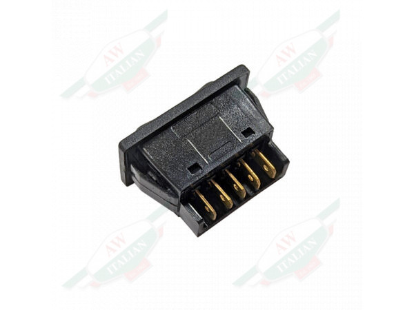 black rectangle window switch with white logo