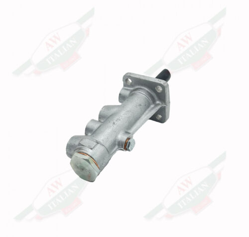 grey brake master cylinder on white background