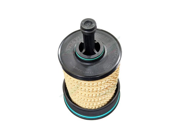 maserati 295943 oil filter cartridge yellow paper black plastic cap and green oring