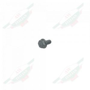 Small grey metal threaded bolt on white background