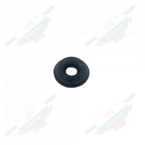 Black rubber circle shaped like a round floating device on white background