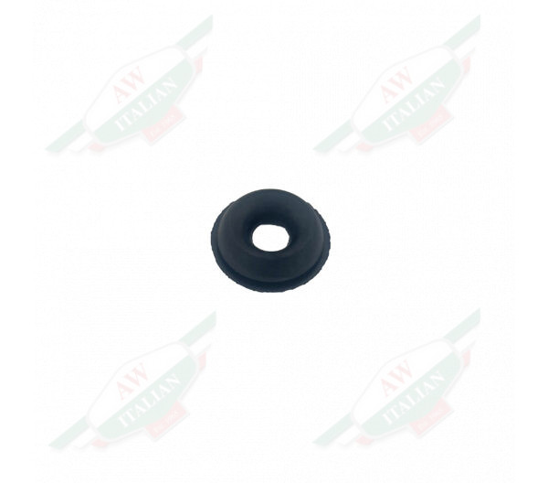 Black rubber circle shaped like a round floating device on white background