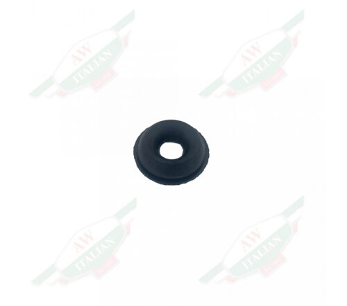 Black rubber circle shaped like a round floating device on white background