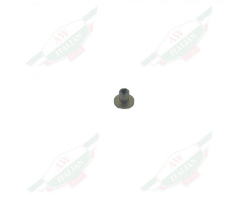 Silver grey thimble shaped object on white background
