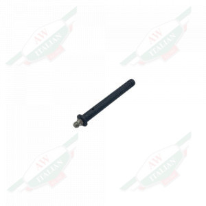 Grey metal rod on white background