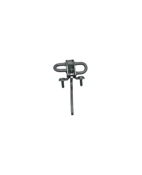 Silver metal object on white background