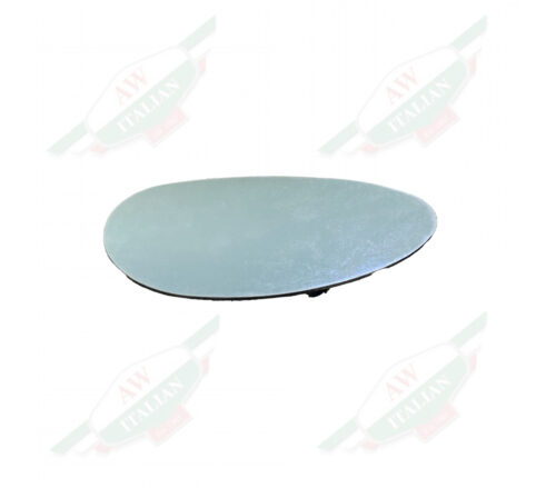 Oval shaped reflective object on white background