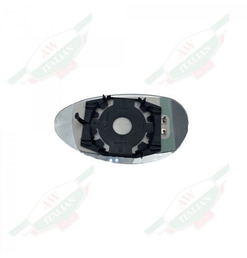 Oval shaped reflective object on white background