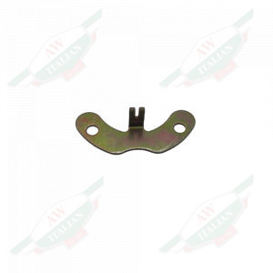 Gold metal U shaped object on white background