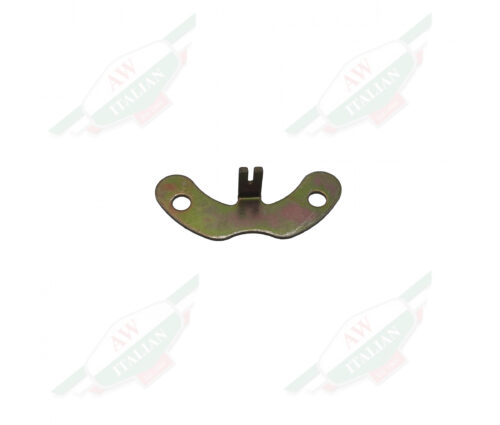 Gold metal U shaped object on white background