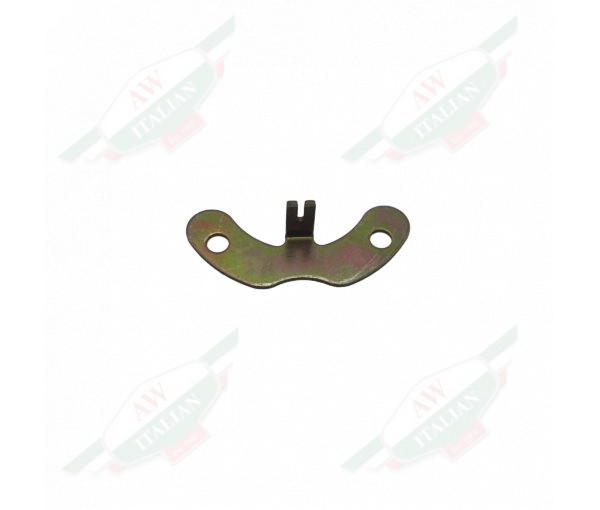 Gold metal U shaped object on white background