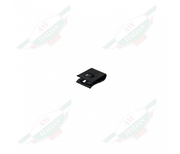 Black metal bracket on white background