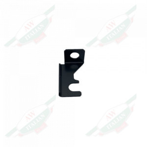 Black metal object on white background
