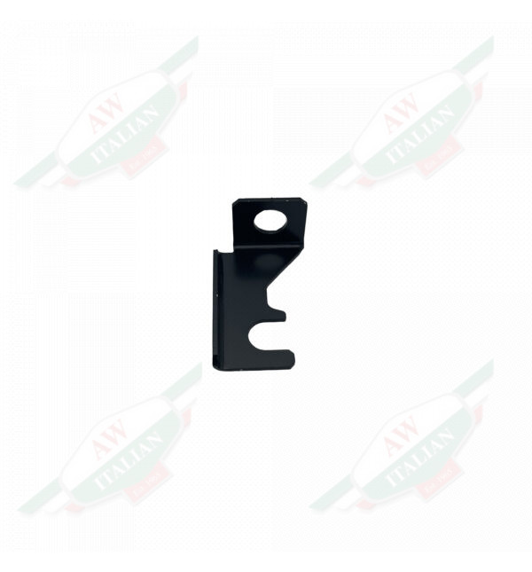 Black metal object on white background