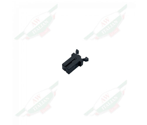 Black plastic object on white background