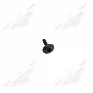 Black metal mushroom shaped object on white background