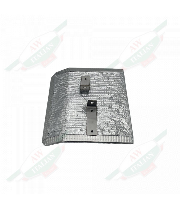 Silver foil square on white background
