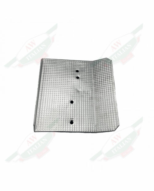 Silver foil square on white background