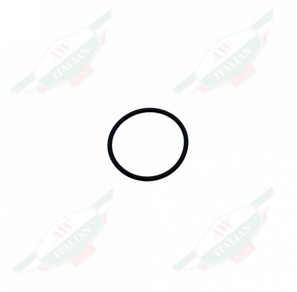 Thin black rubber circle with hole in the middle on white background