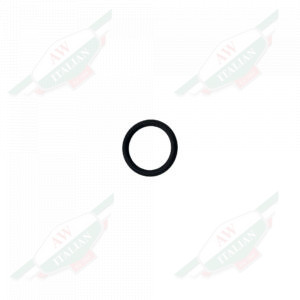 Thin black rubber circle with hole in the middle on white background