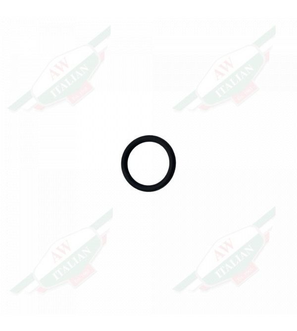 Thin black rubber circle with hole in the middle on white background