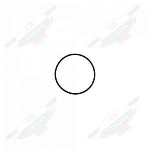 Thin black rubber circle with hole in the middle on white background