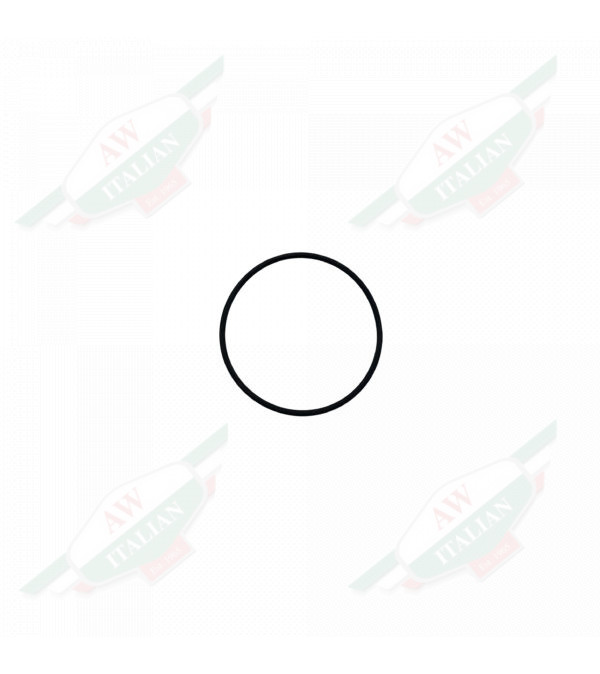 Thin black rubber circle with hole in the middle on white background