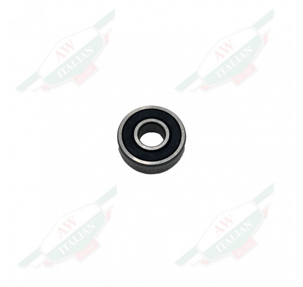 Silver circle with black rubber inside with hole on white background