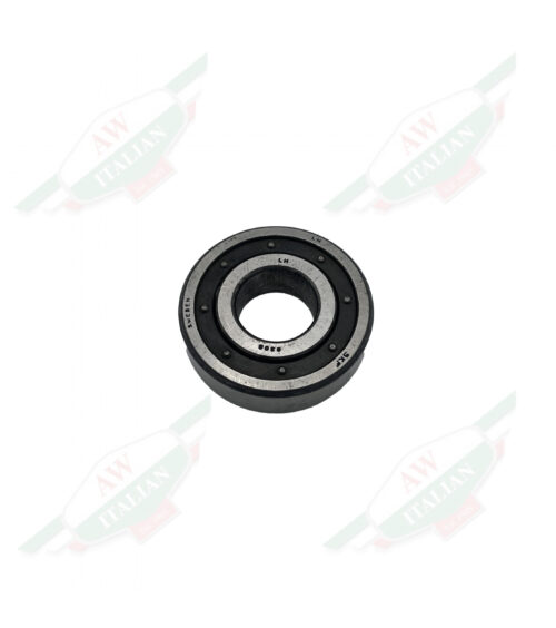 Silver metal circle with hole in the middle on white background