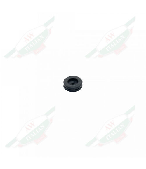 Small black rubber circle on white background