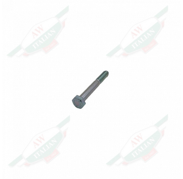 Silver metal threaded rod on white background