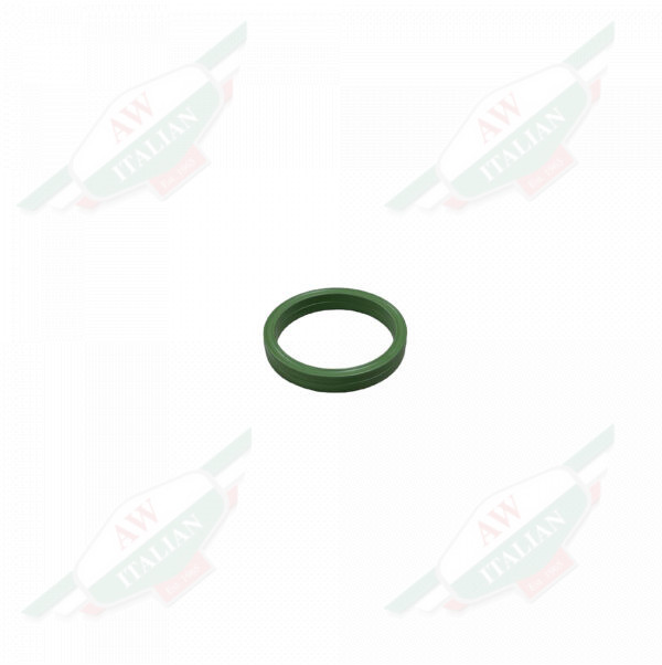 Green rubber circle with hole in the middle on white background