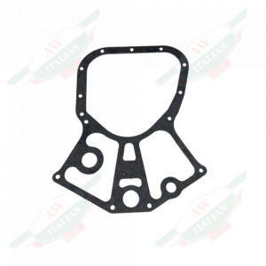 Paper thin black gasket on white background