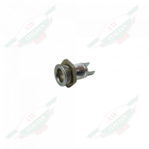 Silver metal object on white background