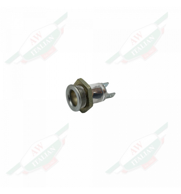 Silver metal object on white background