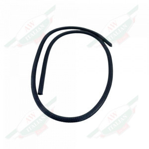 Black rubber strip on white background